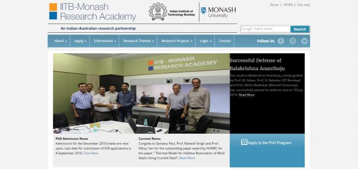 IIT B Monash Research Academy Scholarship - Scholarships India